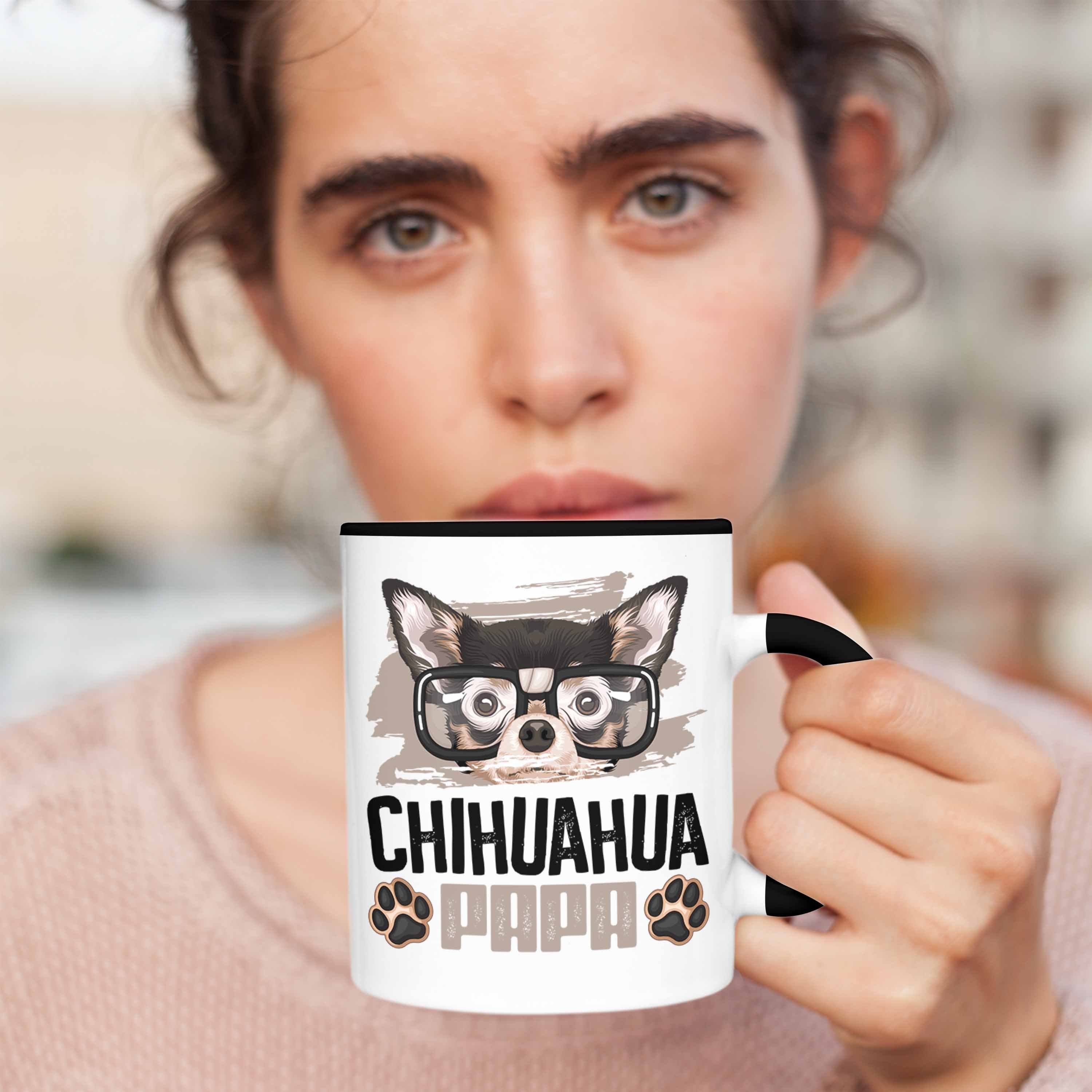 Besitzer Tasse Papa Geschenk Geschenkidee Schwarz Tasse Spruch Trendation Ch Lustiger Chihuahua