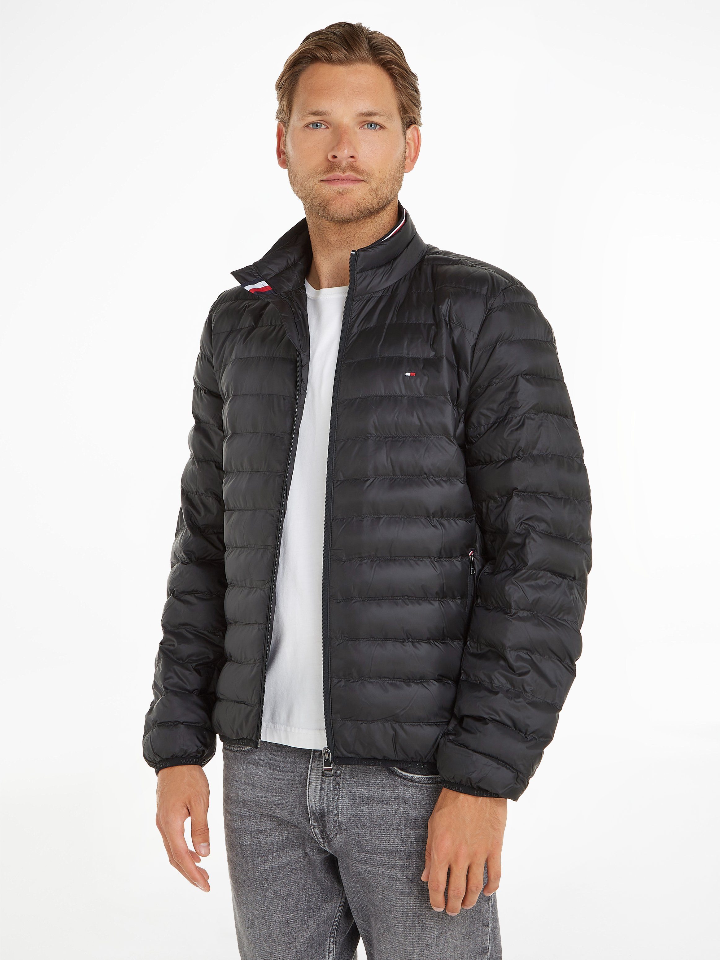 Tommy Hilfiger CORE PACKABLE black Steppjacke RECYCLED JACKET