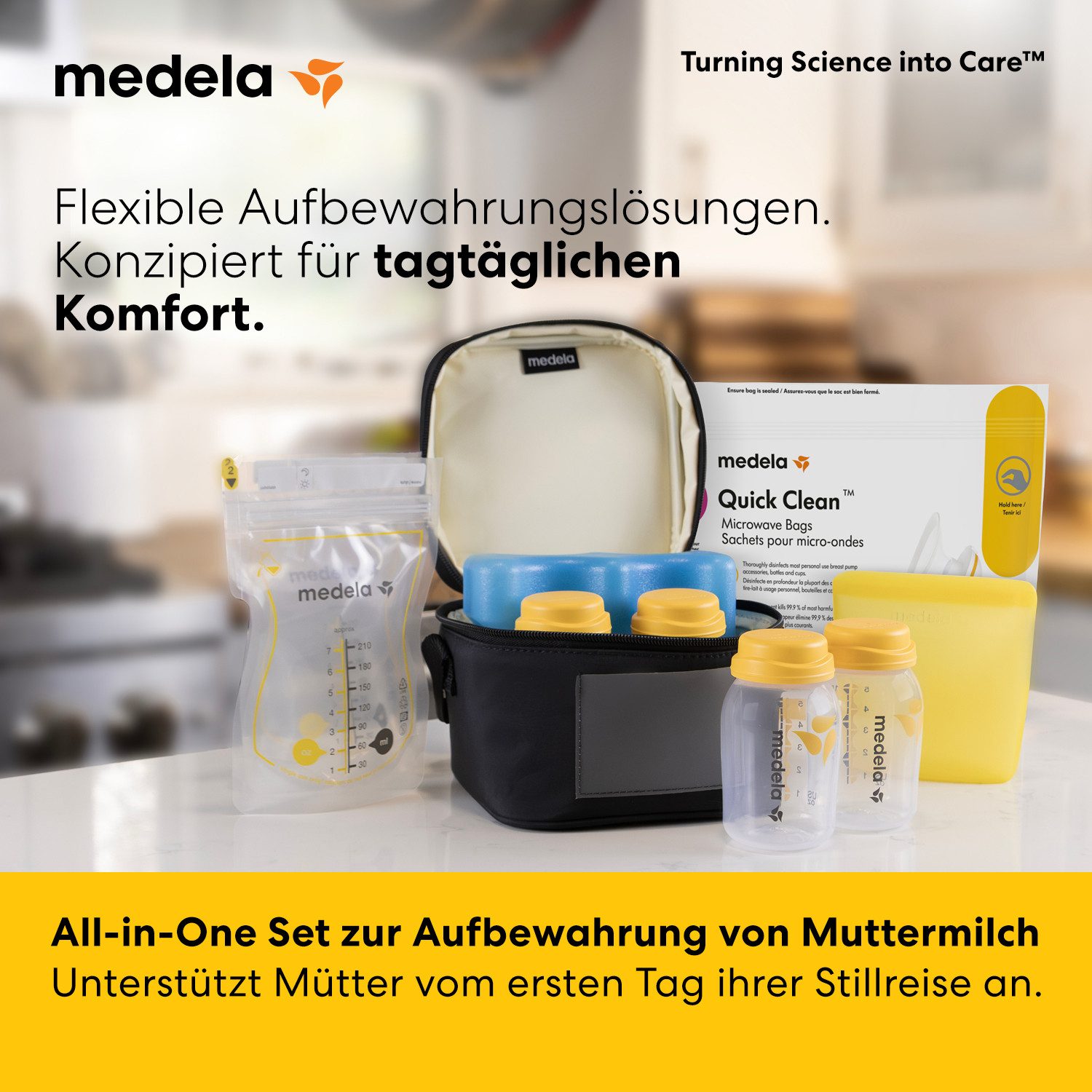 MEDELA Milchpumpe Zubehör-Set MEDELA All-in-One Set zur Aufbewahrung von Muttermilch