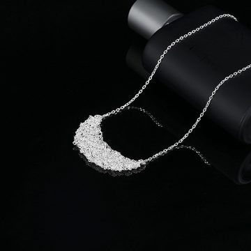DTC GmbH Charm-Kette S925 Sterling Silber Halskette (Handgestrickte Halskette mit Lippendruck, du hast es verdient!, 1-tlg)