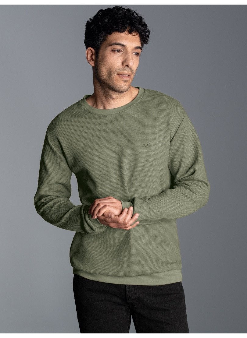 Trigema Sweatshirt TRIGEMA Sweatshirt in Waffeloptik