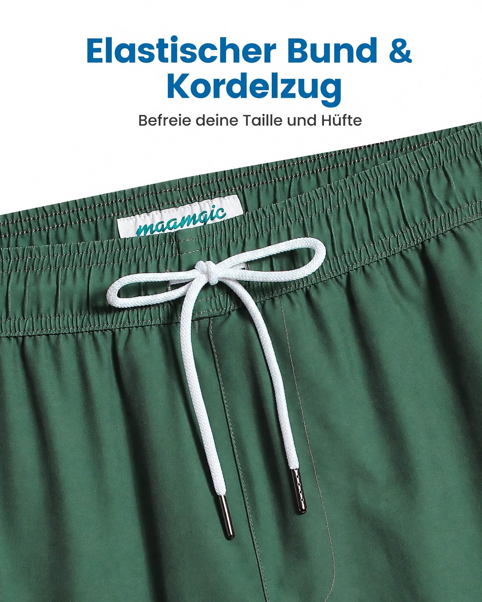 MaaMgic Shorts Herren Elastan kurze Hose 2-in-1 Badehose schnelltrocknend Sporthose (1-tlg) – Bild 5 von 5