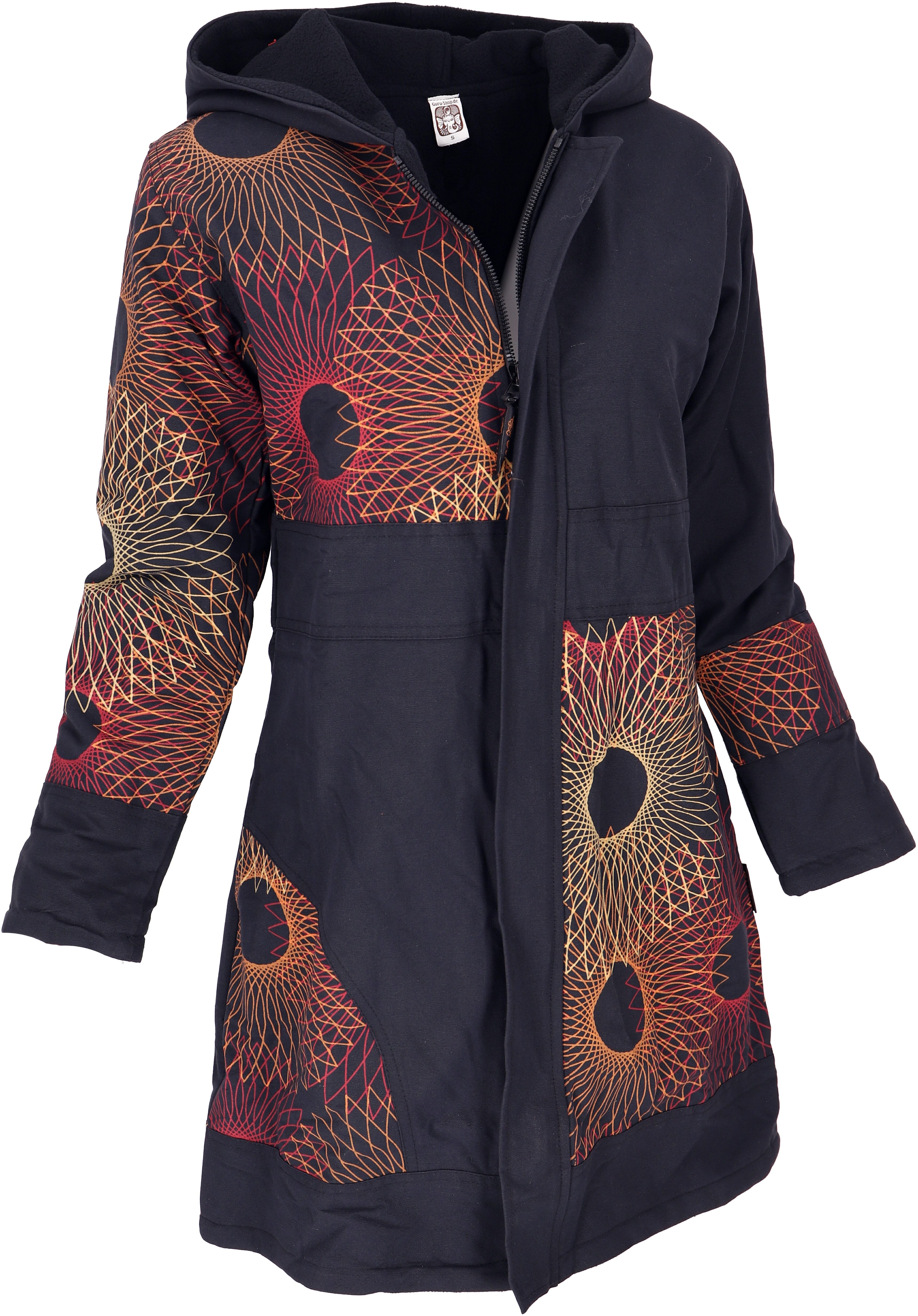 Guru-Shop Langjacke Boho Hippie chic Jacke, Patchwork Jacke,.. alternative Bekleidung