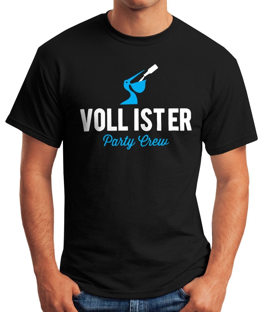 T-Shirt Lustiges Vollister Fun-Shirt mit schwarz Bier Print-Shirt Moonworks® MoonWorks Herren Print