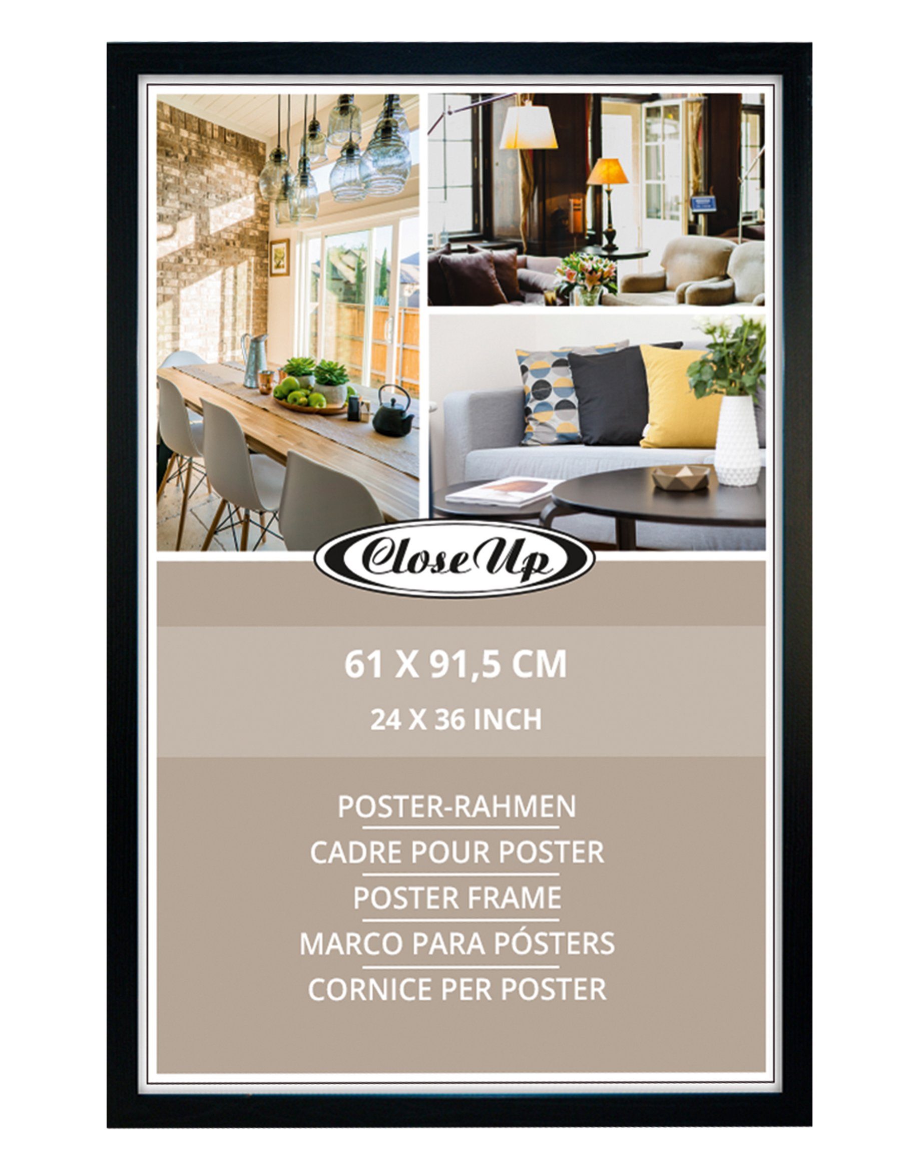 Close Up Bilderrahmen Posterrahmen 61 x 91,5 cm Holzdekor schwarz günstig online kaufen