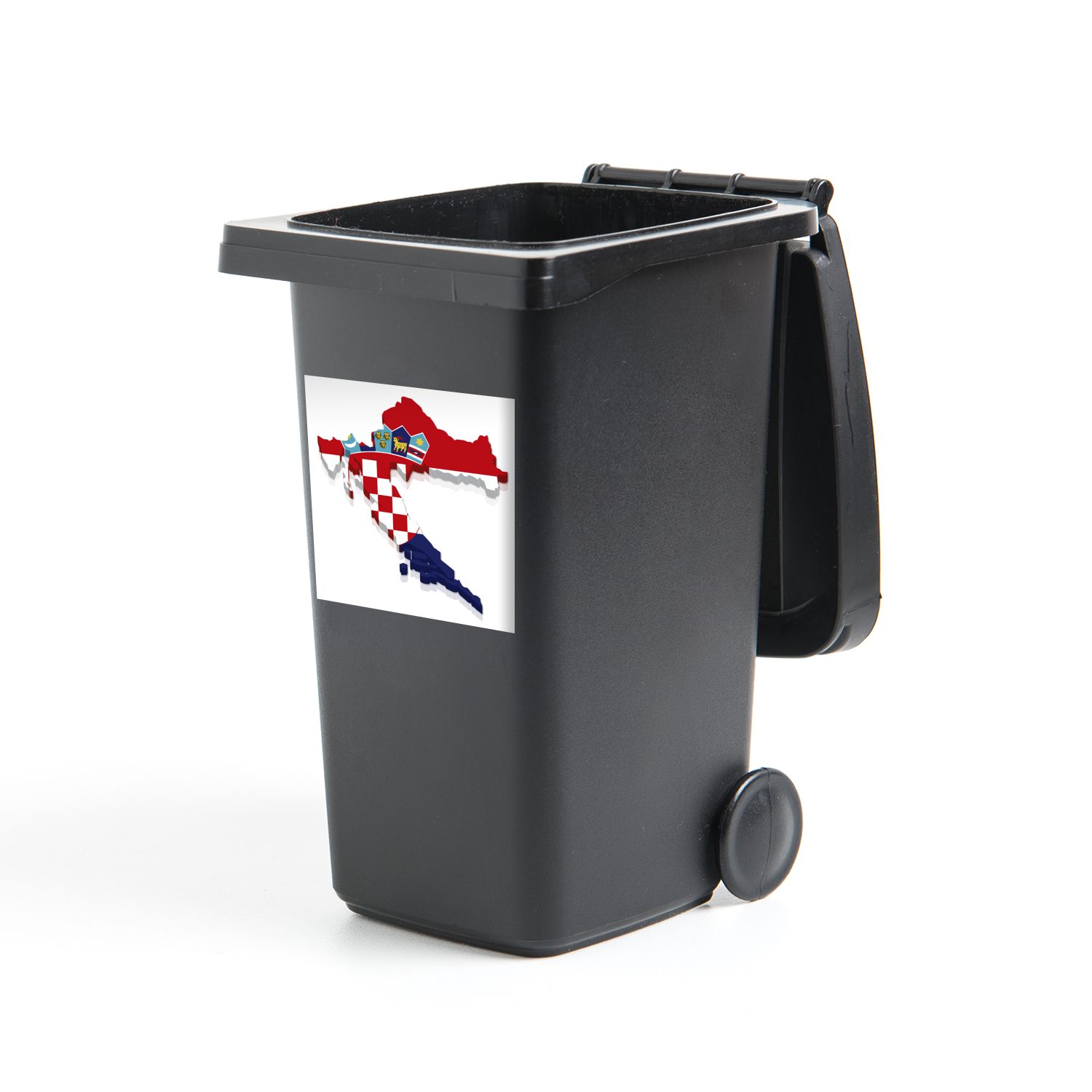 MuchoWow Wandsticker Die Form und die Nationalflagge von Kroatien (1 St), Mülleimer-aufkleber, Mülltonne, Sticker, Container, Abfalbehälter