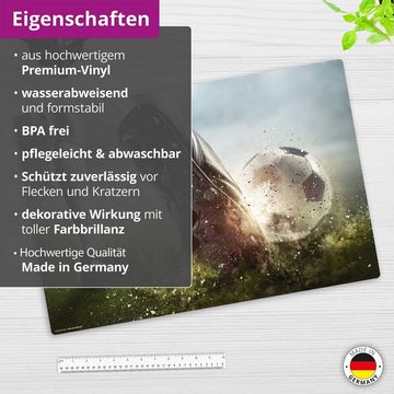 cover-your-desk.de Schreibtischunterlage abwaschbar - Fußball Schuss ins Tor - premium Vinyl - Made in Germany