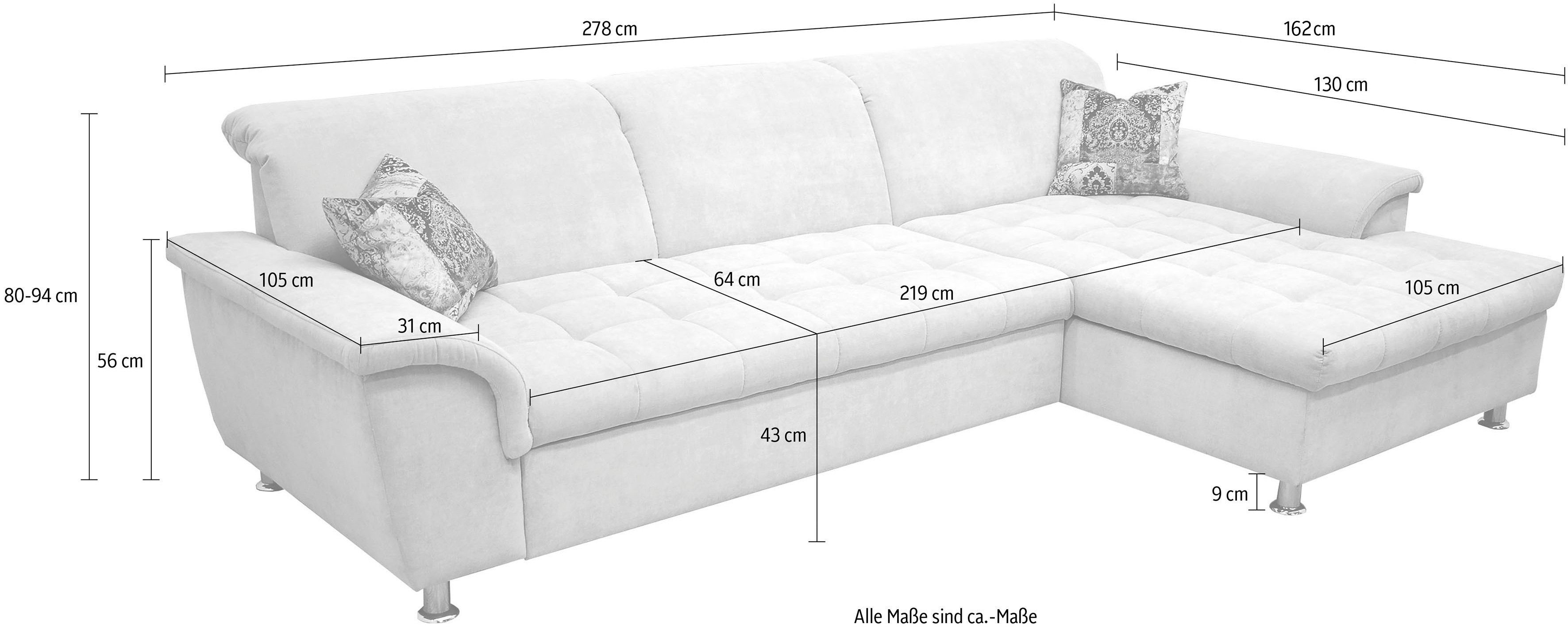 DOMO collection Ecksofa Franzi B/T: 278/162 günstig online kaufen