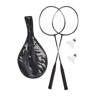 relaxdays Badmintonschläger Badmintonset mit Tasche