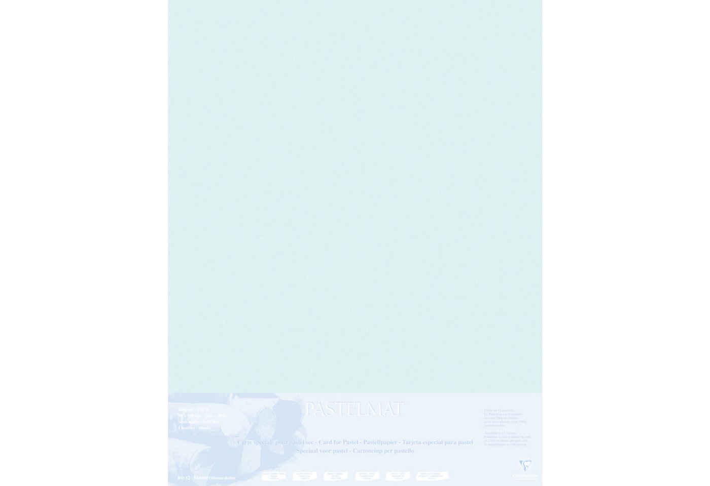 Thumbnail - CLAIREFONTAINE Zeichenpapier Papier für Pastellmalerei 5 Bogen 70x100cm Hellblau 396013C, Kunst Clairefontaine
