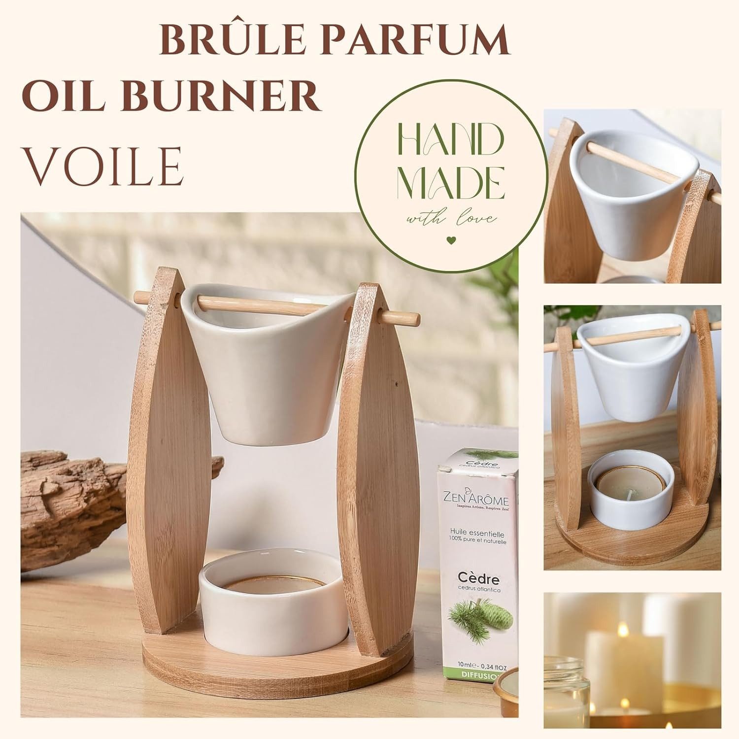 zen' Light Duftlampe Zen'Arôme Duftlampe Arina Duftwachs-Brenner Diffuser Ätherische Öle