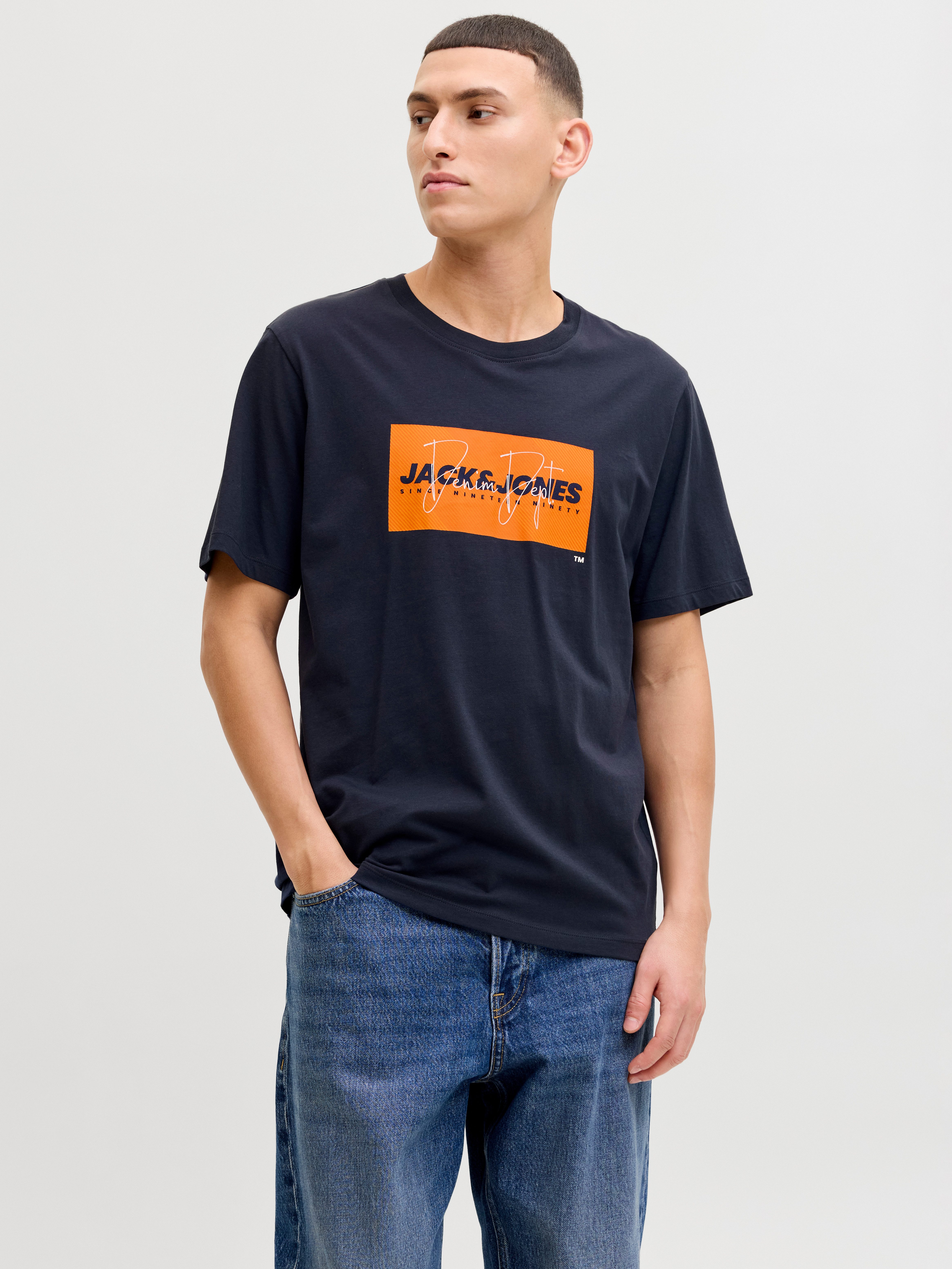 Jack & Jones Rundhalsshirt JJCOLE PRINT TEE SS CREW NECK