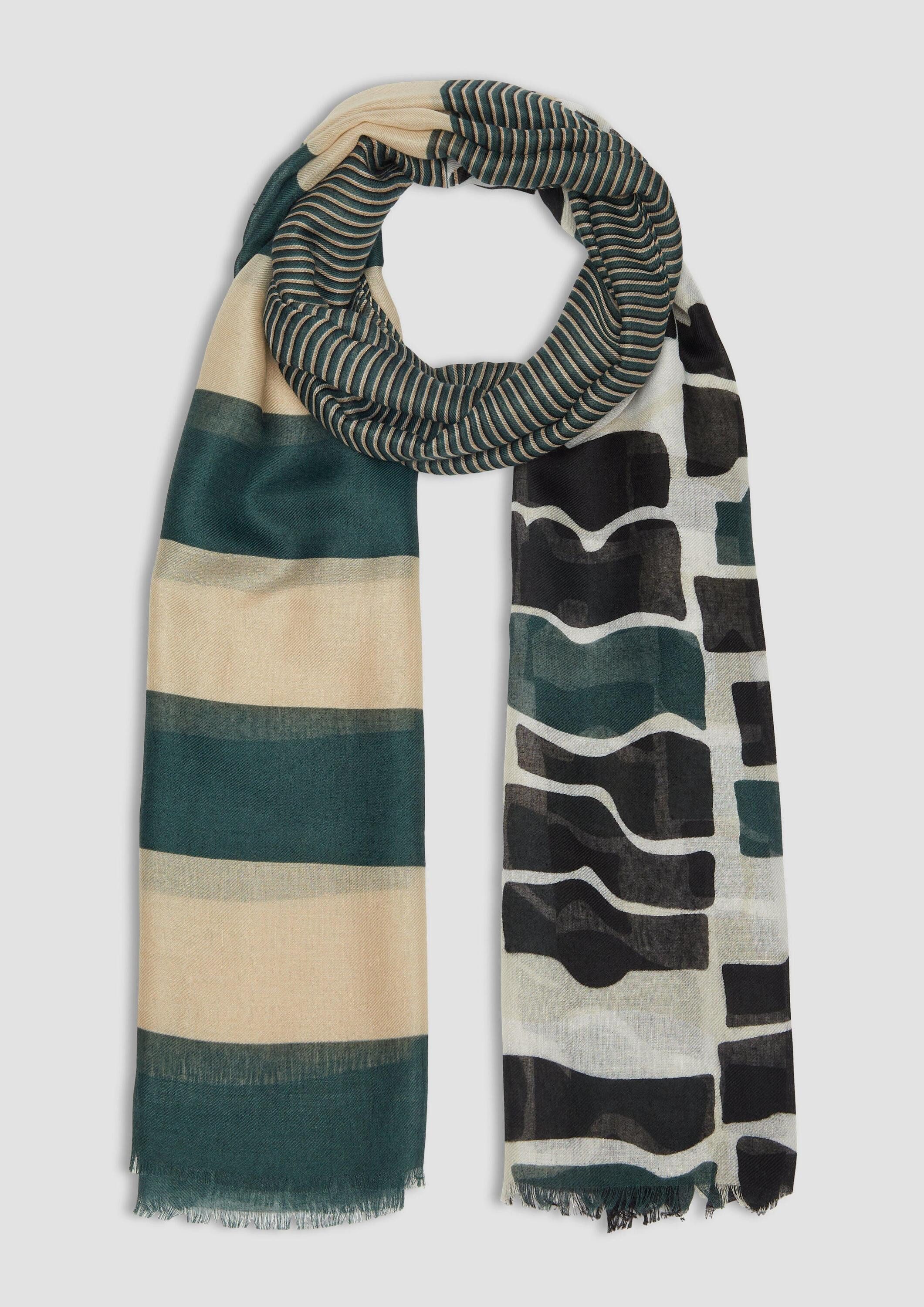 s.Oliver Schal Tuch, Schal mit Streifen-Artwork günstig online kaufen