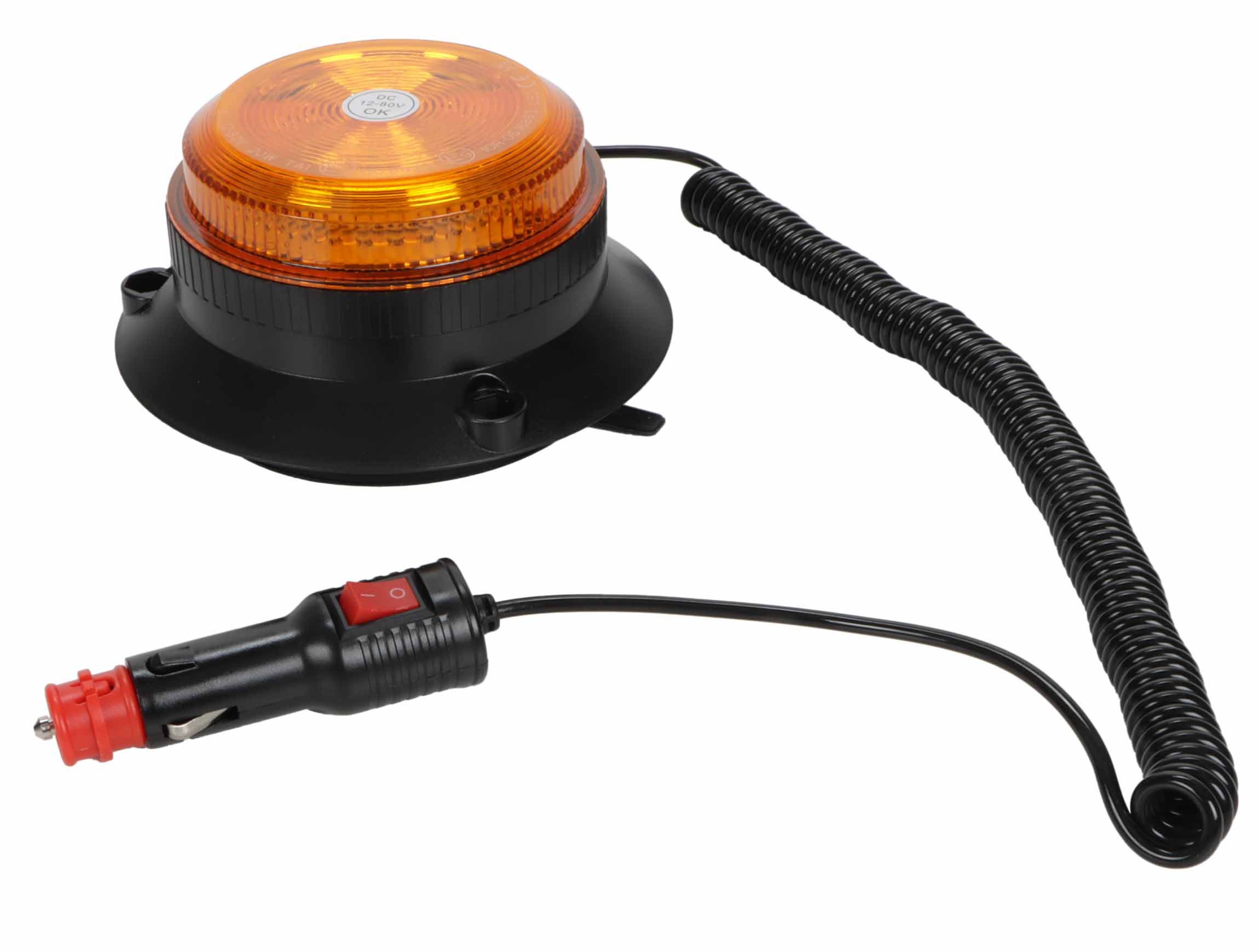 MVM Rundumleuchte Warnleuchte mit 30 LEDs, Blinklicht: Einzeln, doppelt, vierfach, extra schnell blitzen, LED fest integriert, Orange, Rundumleuchte für Auto LKW Traktor