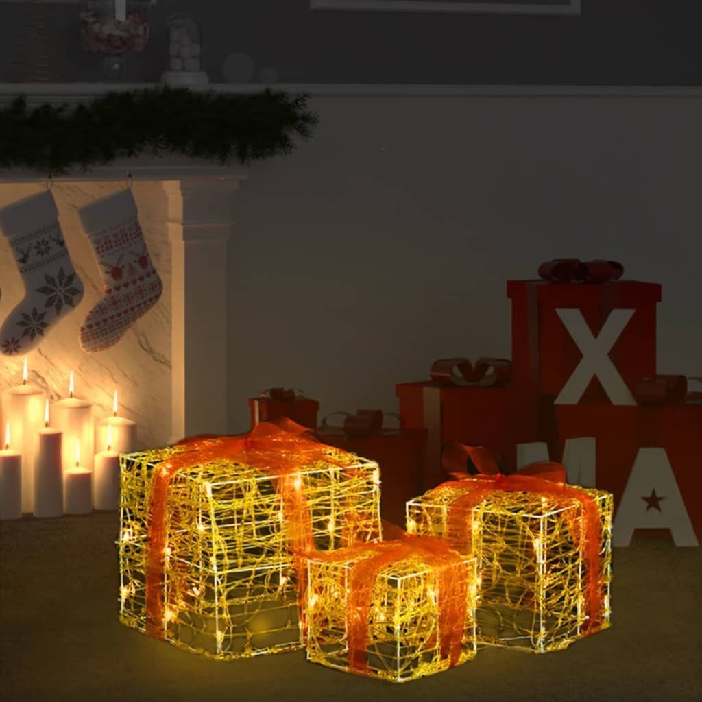 vidaXL Christbaumschmuck LED-Geschenkboxen 3 Stk. Weihnachtsdekoration Warmweiß (3-tlg)