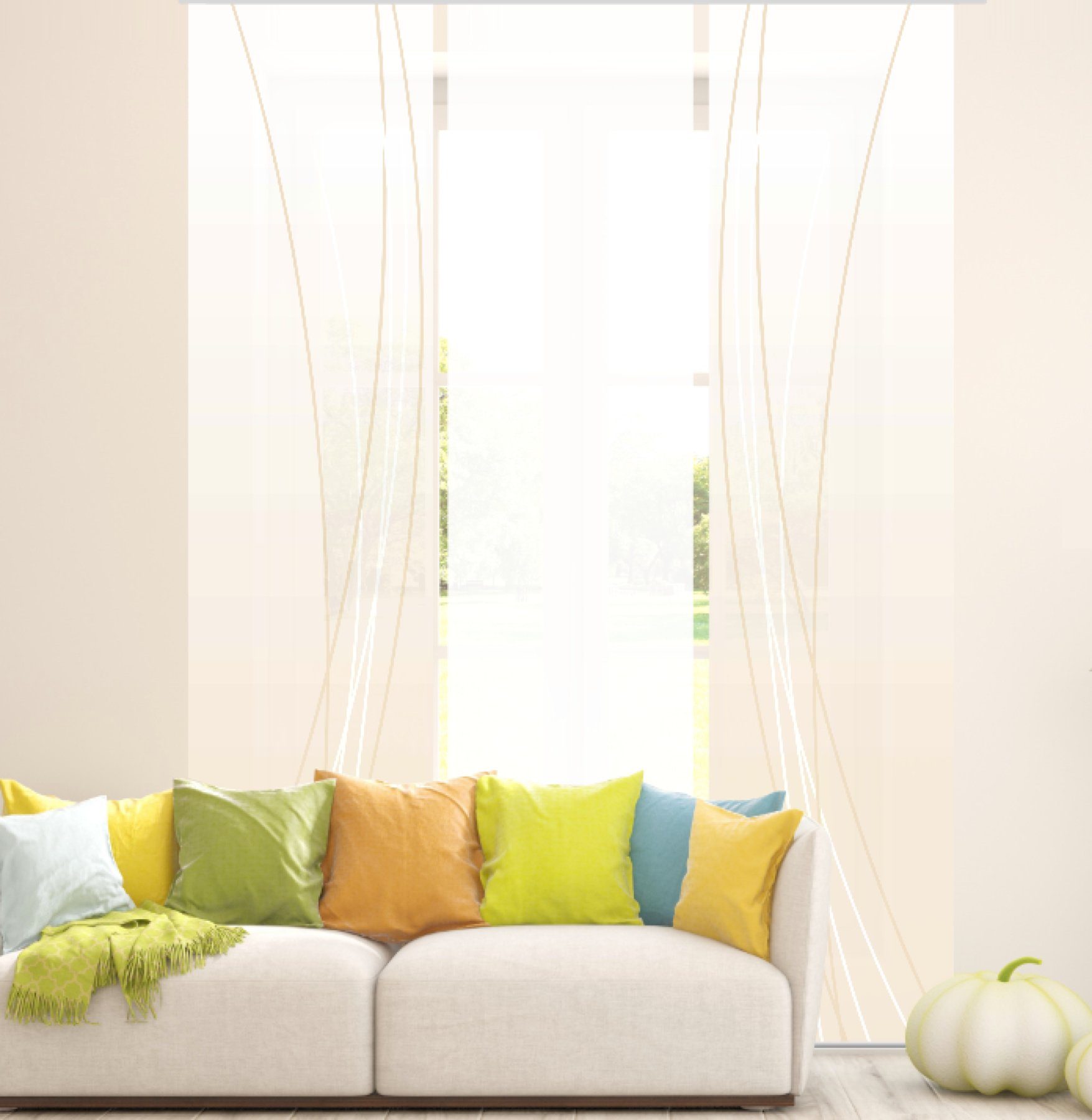 gardinen-for-life Schiebegardine Linea beige up dark günstig online kaufen