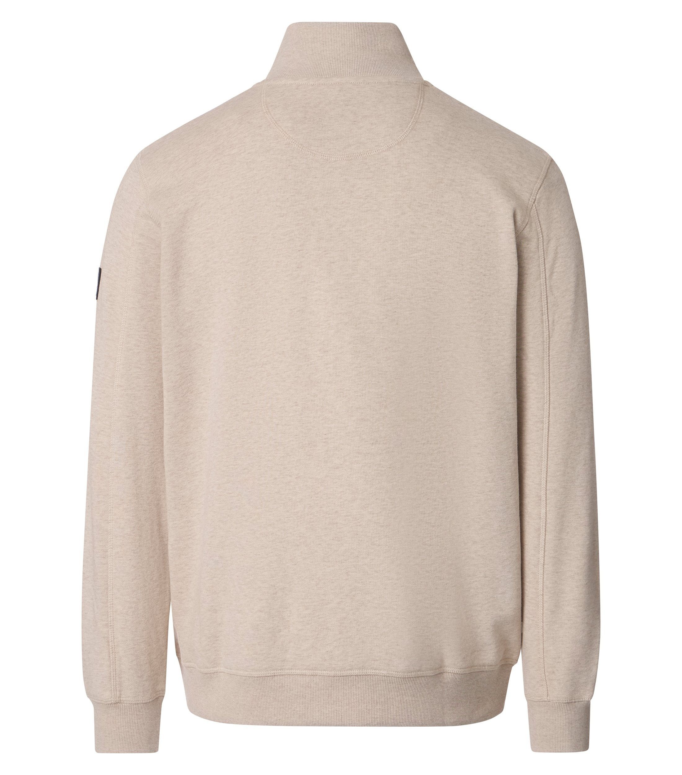 CASAMODA Troyer CASAMODA Herren Sweat-Troyer Zipper Regular Baumwollmix Beige