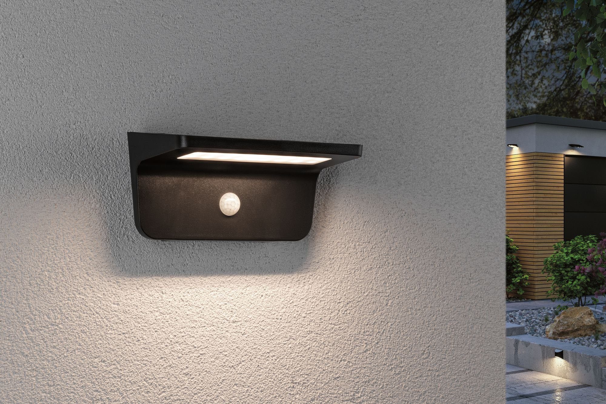Paulmann LED Außen-Wandleuchte Cyrus, Bewegungsmelder, LED fest integriert, Warmweiß, LED-Modul | Wandleuchten