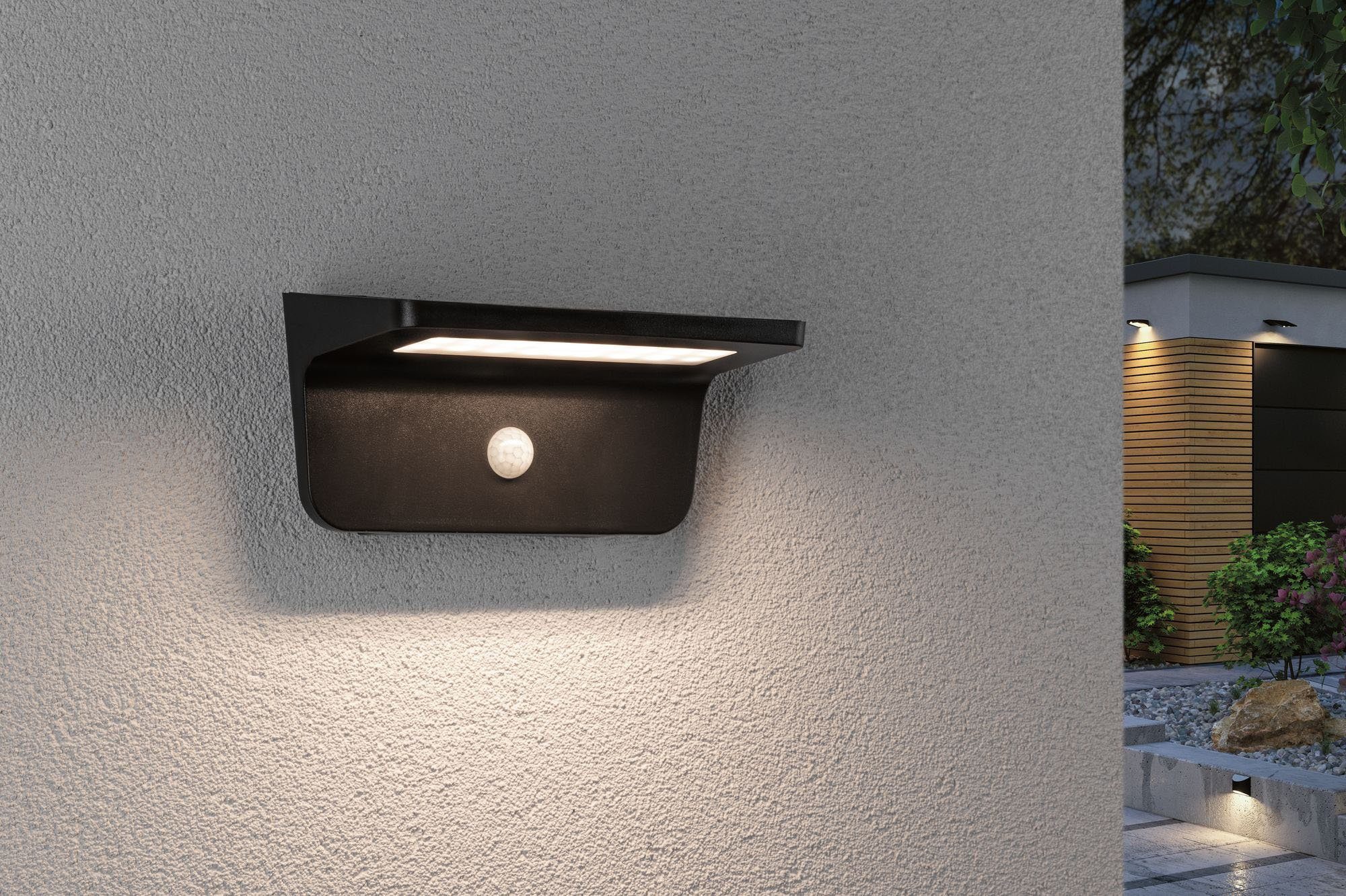 Warmweiß, Cyrus, LED-Modul LED Paulmann Außen-Wandleuchte integriert, fest LED Bewegungsmelder,