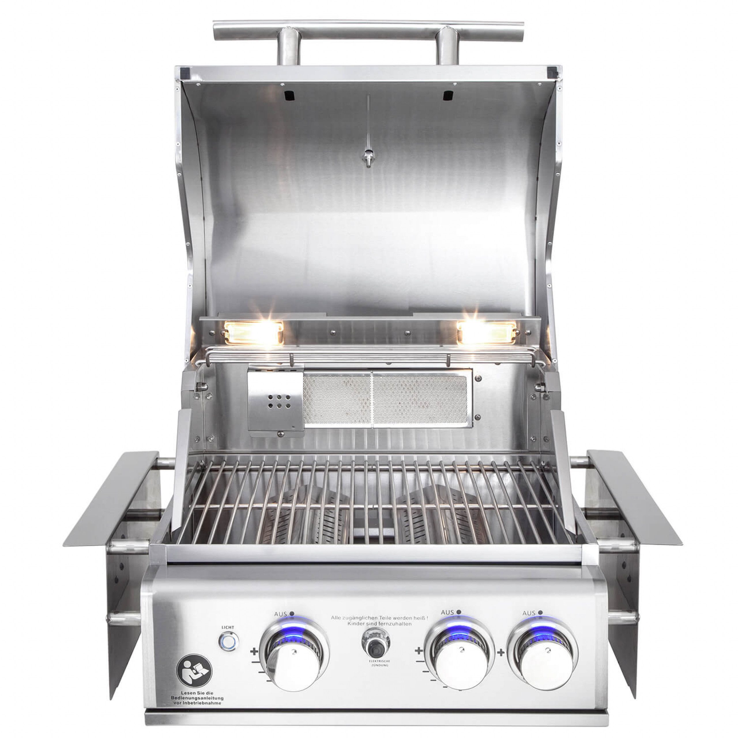 All Grill Gasgrill ALLGRILL Einbau-Gasgrill CHEF S BLACK Built-In Air System, 2 Brenner