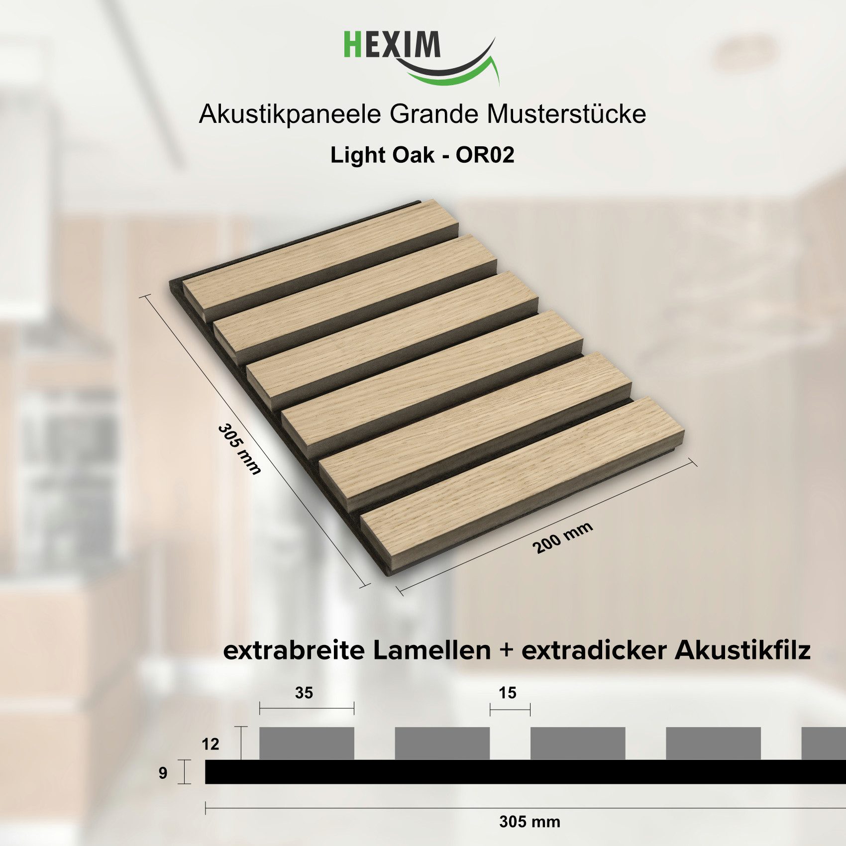 Hexim Wandpaneel, (Akustikpaneele Musterstück Holzpaneele Grande günstig online kaufen