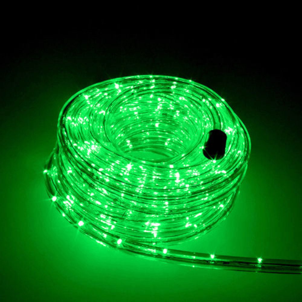 Trade-Shop LED-Lichterschlauch Komplett Set mit Zubehör Lichterkette beleuchtet F3 LED, Grün 5m, Длина des Stromkabels: ca. 40cm / Set mit Endkappe und Montageclips