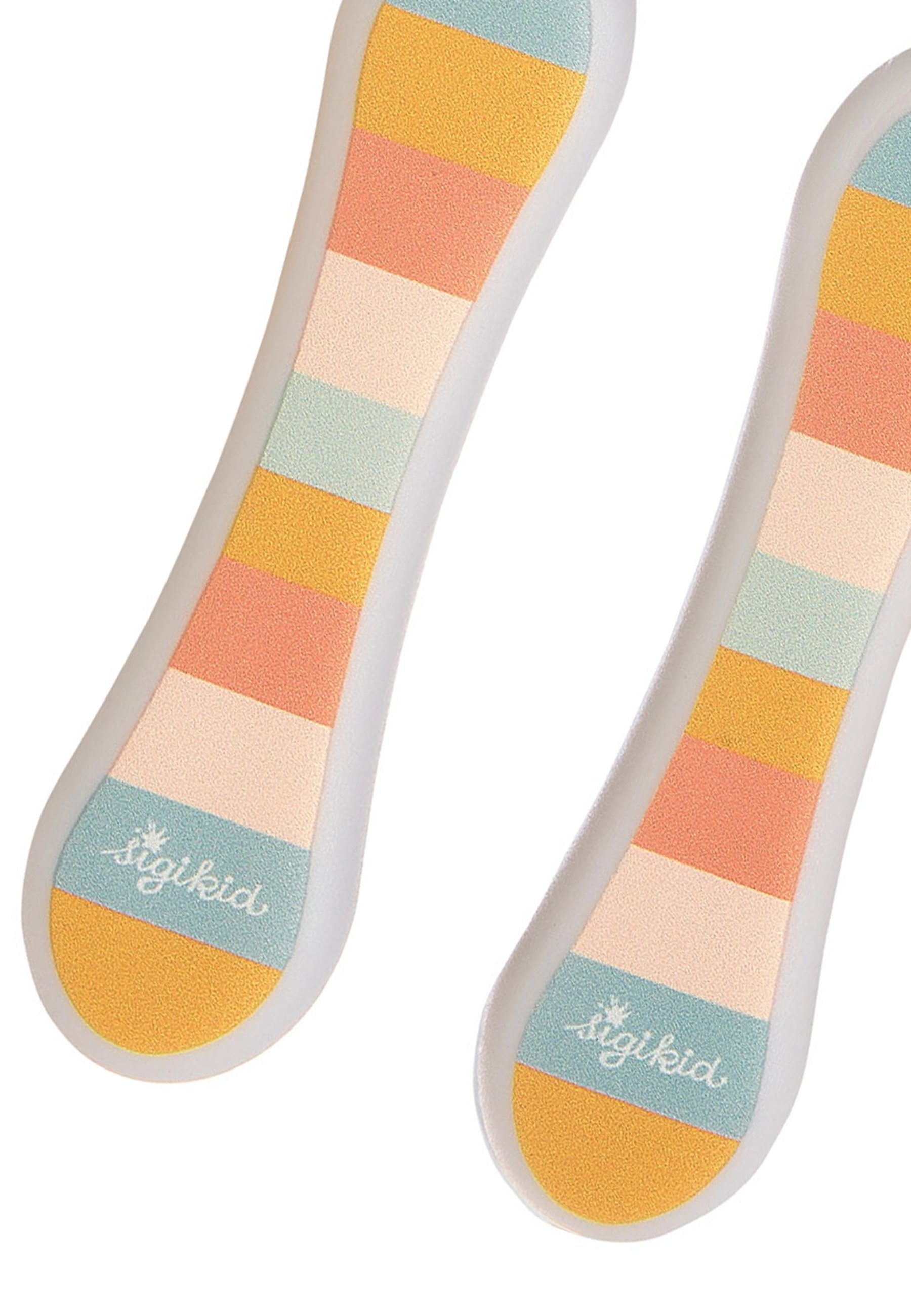 Sigikid Kinderbesteck 2 tlg. Set Gabel und Löffel "4 Freunde" (2-tlg), 1 Personen, Kopf: 100% rostfreier Edelstahl, Griff: 100% ABS