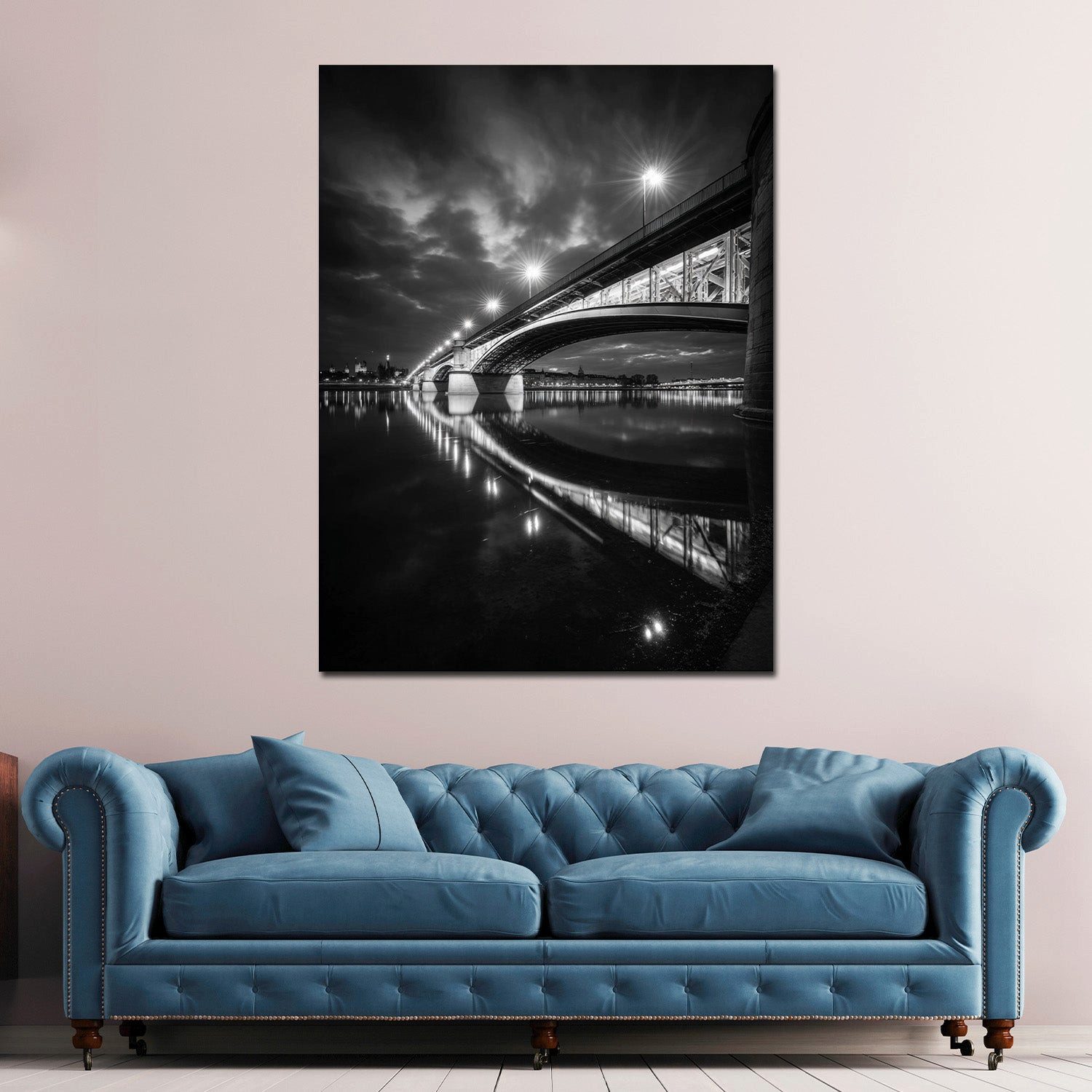 Artedinoi Leinwandbild Wahrzeichen Theodor-Heuss-Brücke Mainz Leinwandbild Wandbild Kunstdruc, Theodor-Heuss-Brücke Mainz