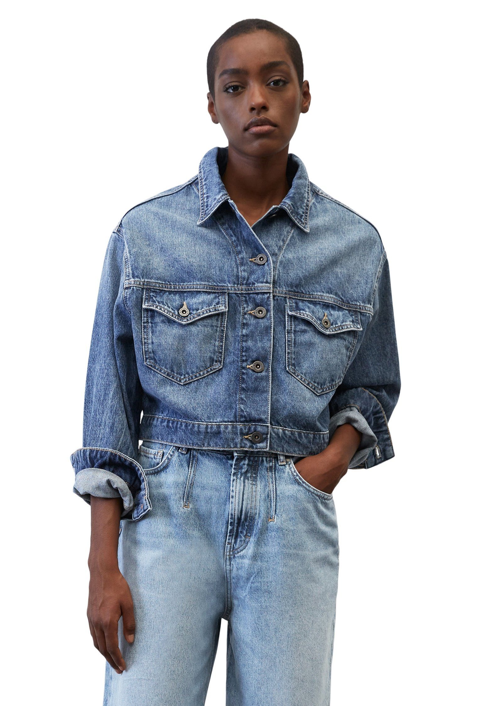 Marc O'Polo Jeansjacke aus Organic Cotton, Perfekt für angesagte  Trend-Layering-Looks