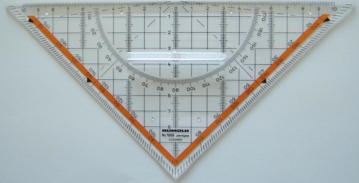 Rumold Geodreieck TZ-Dreieck 22,5cm Acryl transparent mit festem Griff