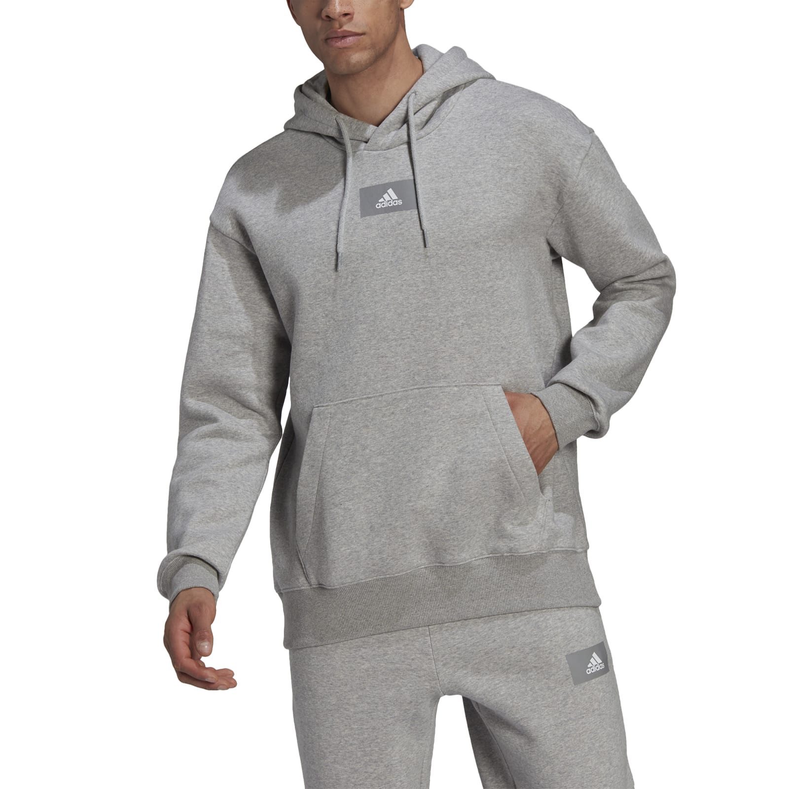 adidas Performance Kapuzenpullover Essentials Feelvivid Baumwolle grau Herren