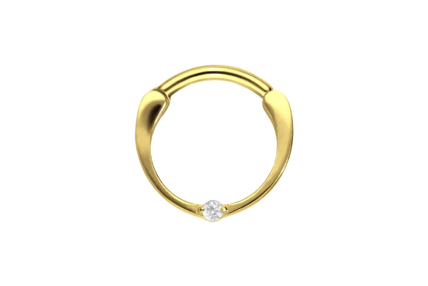 Piercing-Set Titan Segmentring Clicker EINGEFASSTER KRISTALL