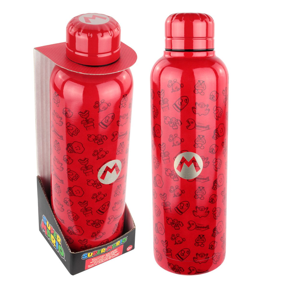 p:os Trinkflasche Trinkflasche Super Mario Edelstahl 515ml