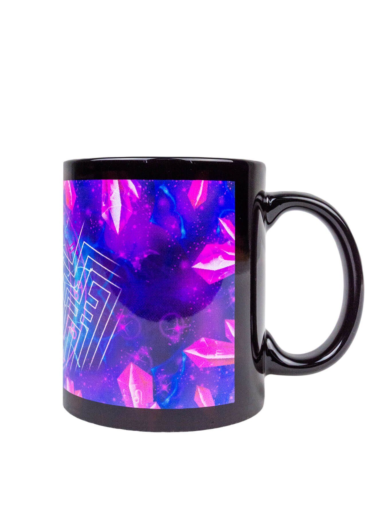 PSYWORK Tasse Fluo Cup Neon "Zodiac Schwarzlicht leuchtet Lines", Tasse Motiv Signs UV-aktiv, unter Keramik