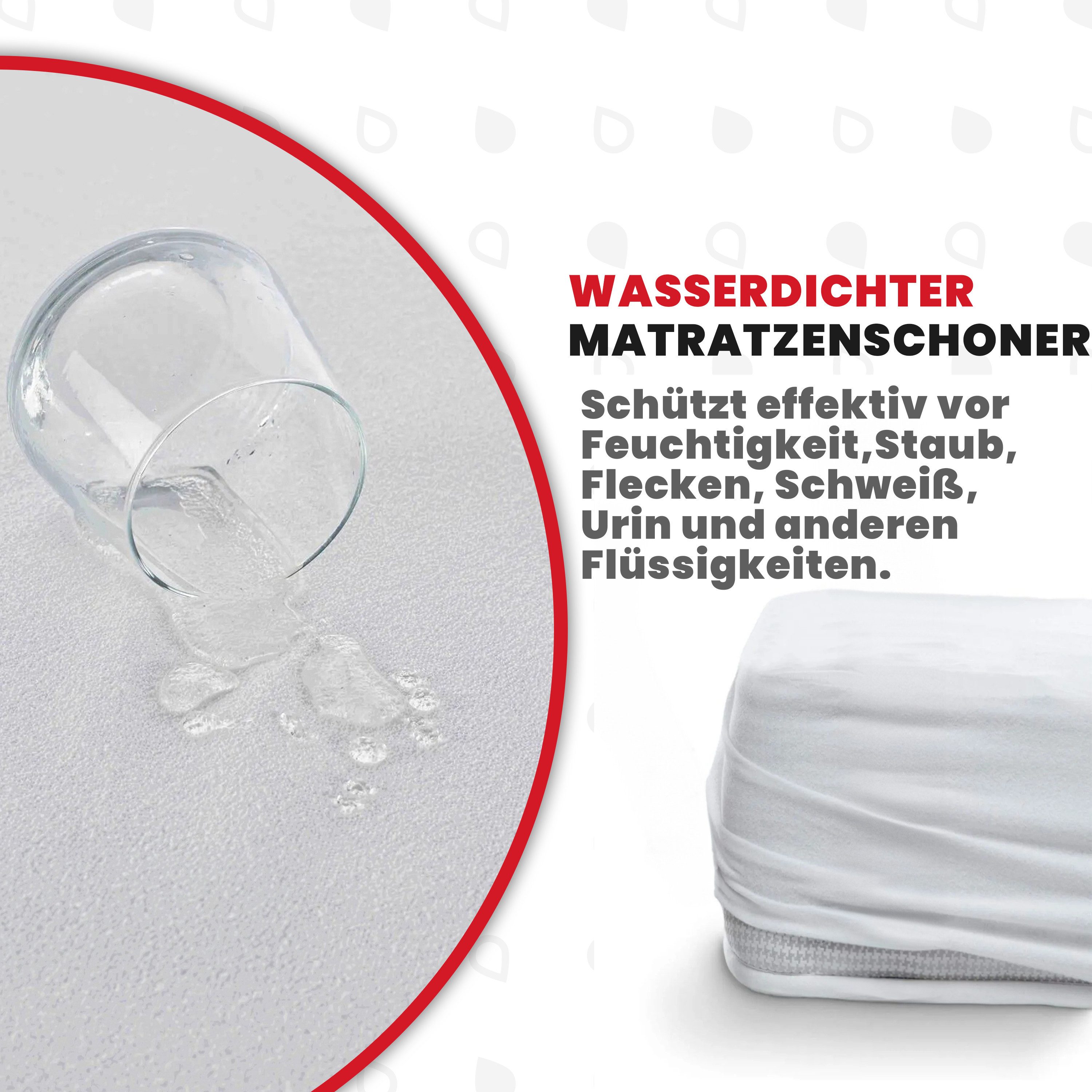 Inkontinenzauflage Wasserdichter Matratzenschoner Matratzenauflage Nässeschutz Eve Textile GmbH, Wasserdicht, Auflage, Rundumgummizug, Elastisch, Matratzen, Schoner