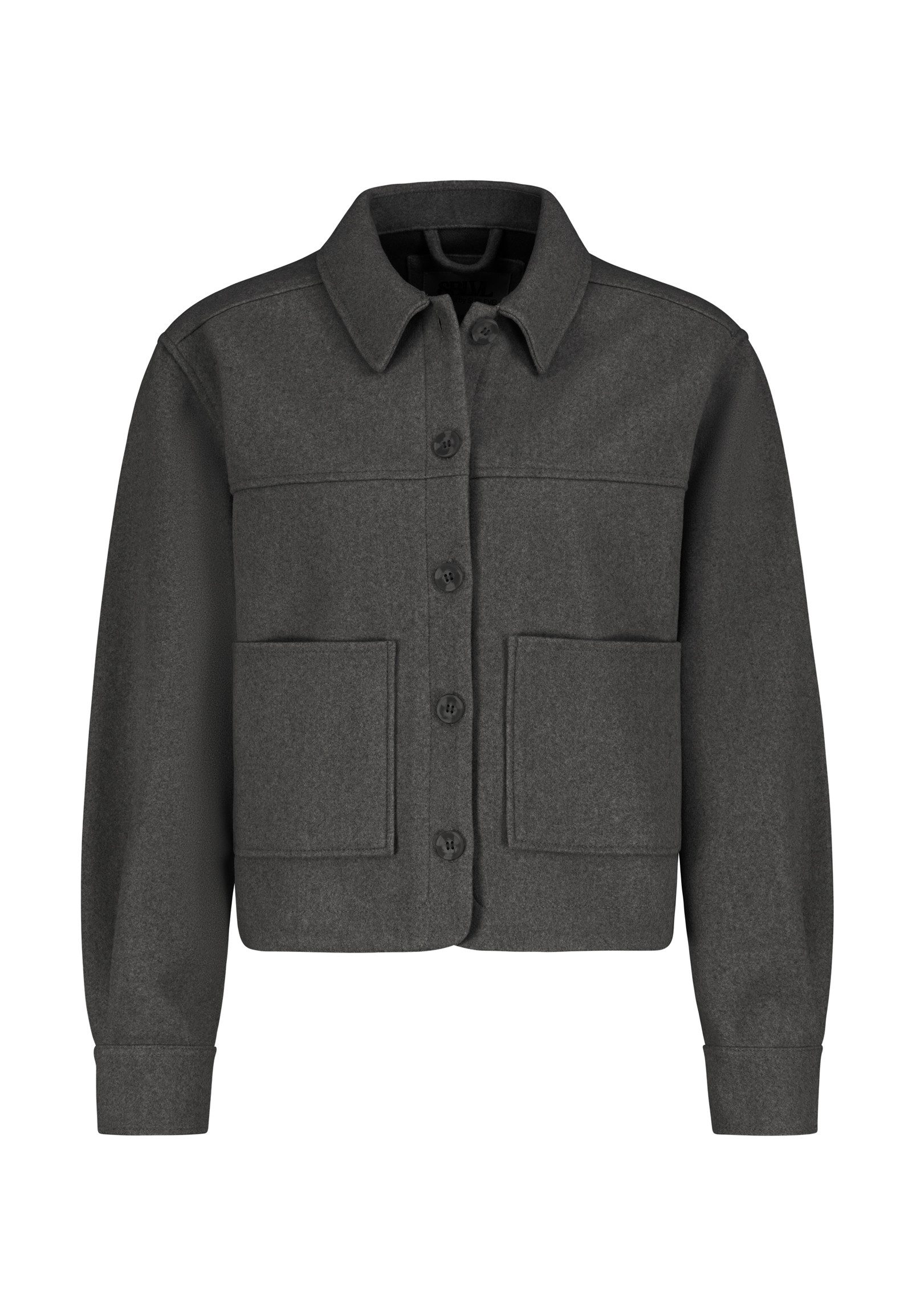 SUBLEVEL Hemdjacke Damen Übergangsjacke mit Umlegekragen Umlegekragen, aufgesetzte Taschen, Knopfleiste