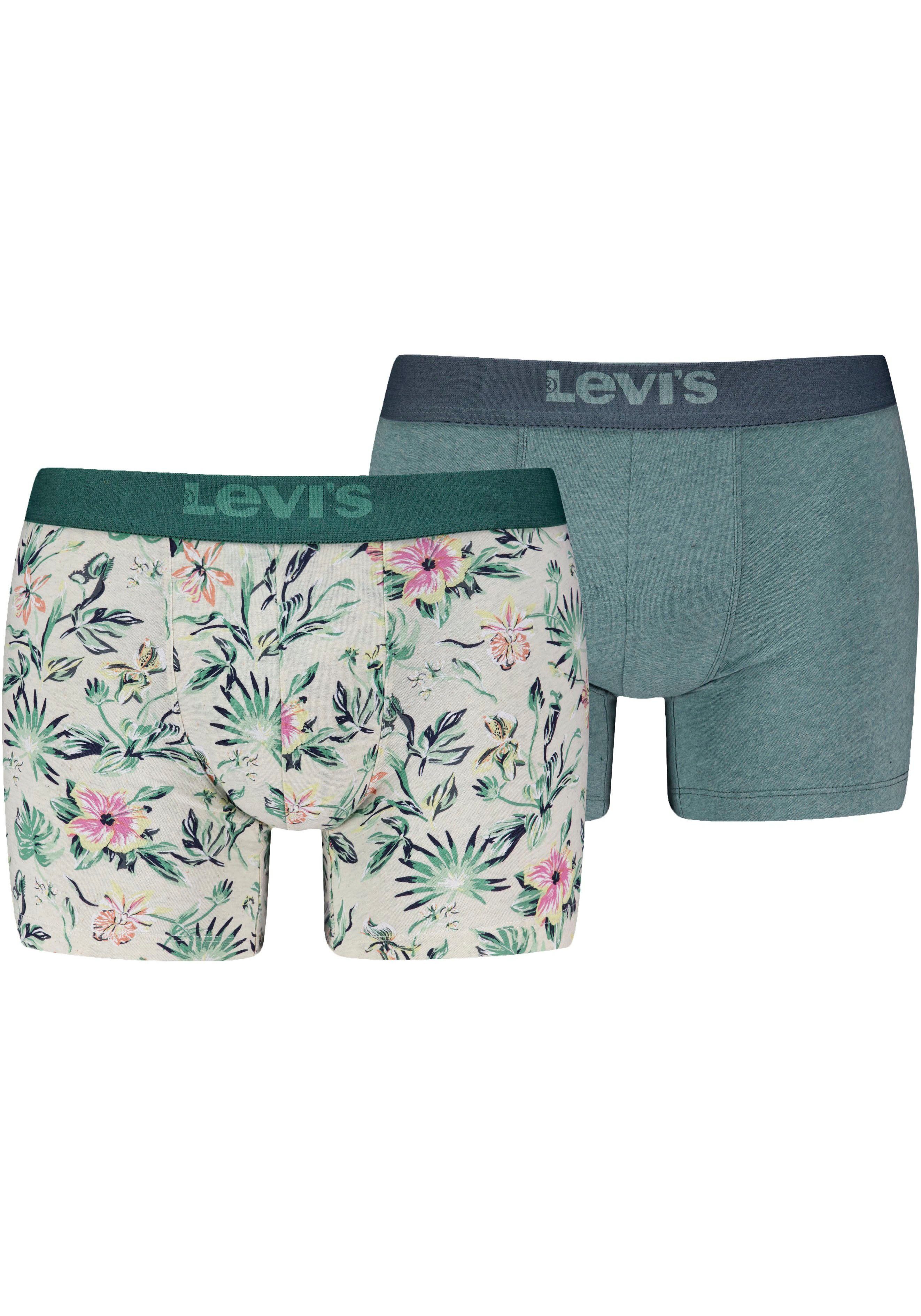 Levi's® Boxershorts LEVIS MEN FLOWER AOP BOXER BRIEF 2P marshmellow-green