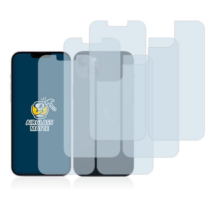 BROTECT flexible Panzerglasfolie für Apple iPhone 14 Plus (Display+Rückseite) Displayschutzglas 3 Stück Schutzglas Glasfolie matt entspiegelt Anti-Reflex