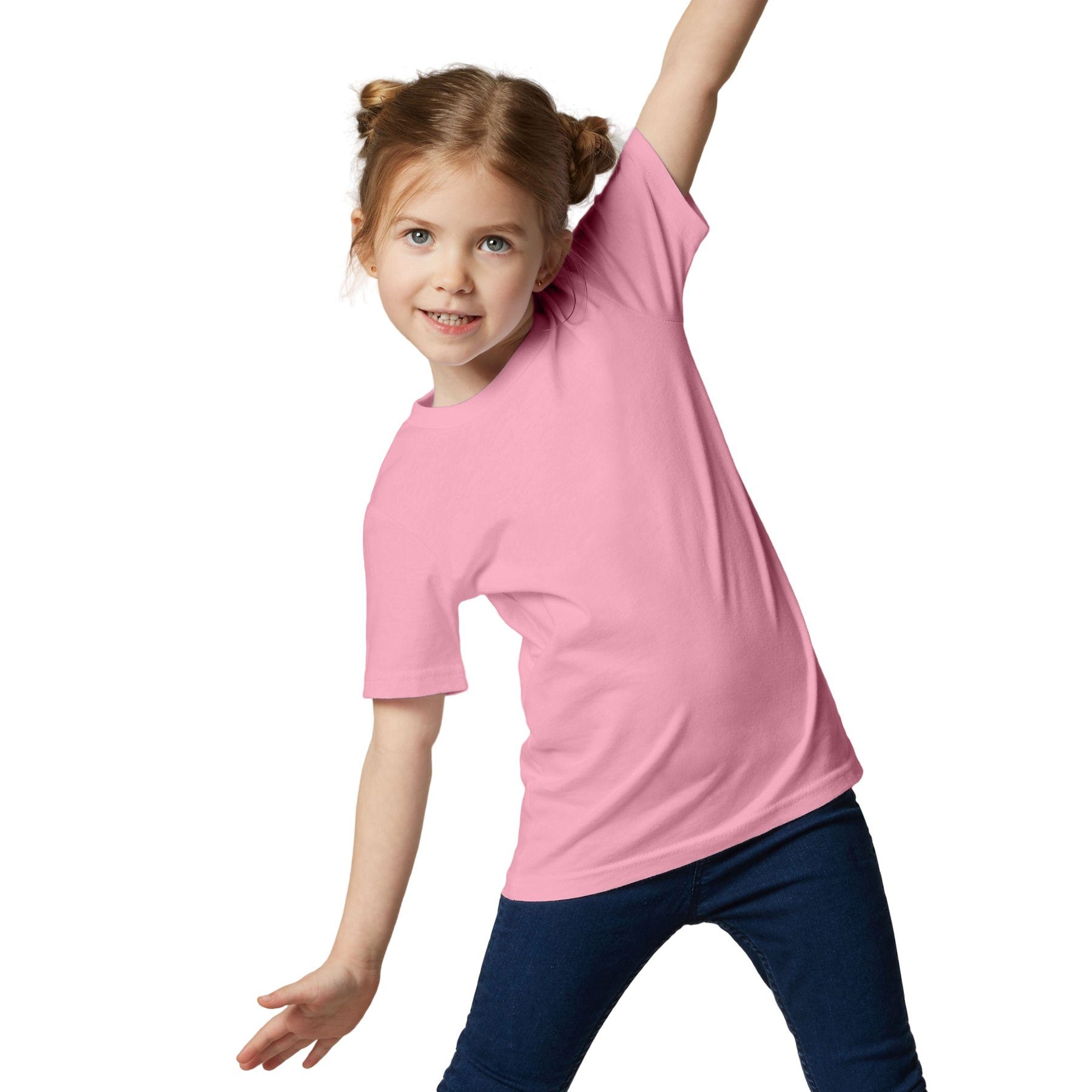 dressforfun T-Shirt Kurzarmtop, Für viele Outfits & Auftritte, Rundhals mit (Freizeitoberteil, Konfektionsgröße 140 (10-12 Jahre) in rosa) Einfarbiges T-Shirt für Kinder, Fester Stoff, hoher Tragekomfort
