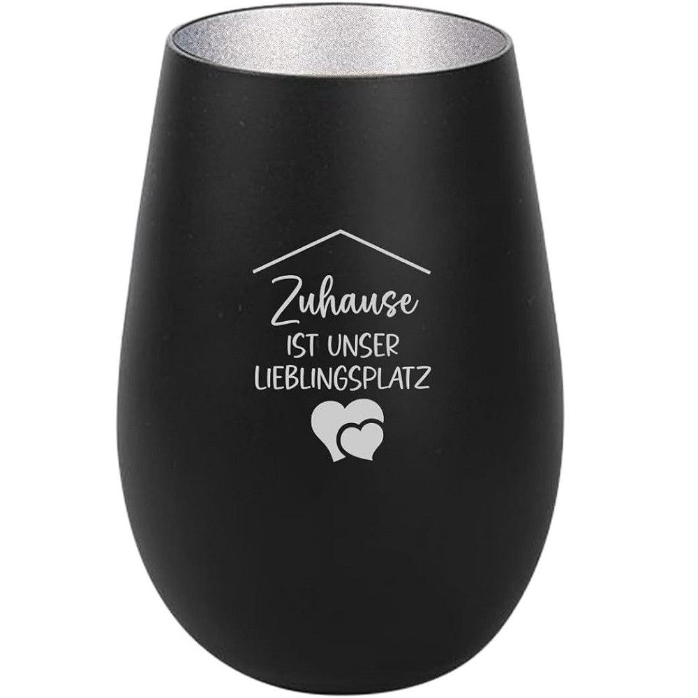 Der Porzellan-Laden Windlicht Windlicht 'Zuhause ist unser Lieblingsplatz' - Handgefertigt, einzigar