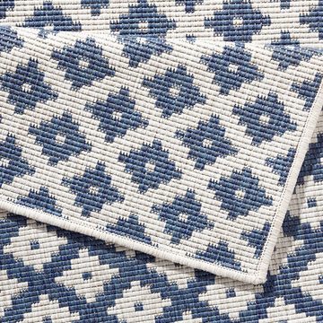Teppich In- & Outdoor Wendeteppich Nizza Blau Creme, NORTHRUGS, rechteckig, Höhe: 5 mm