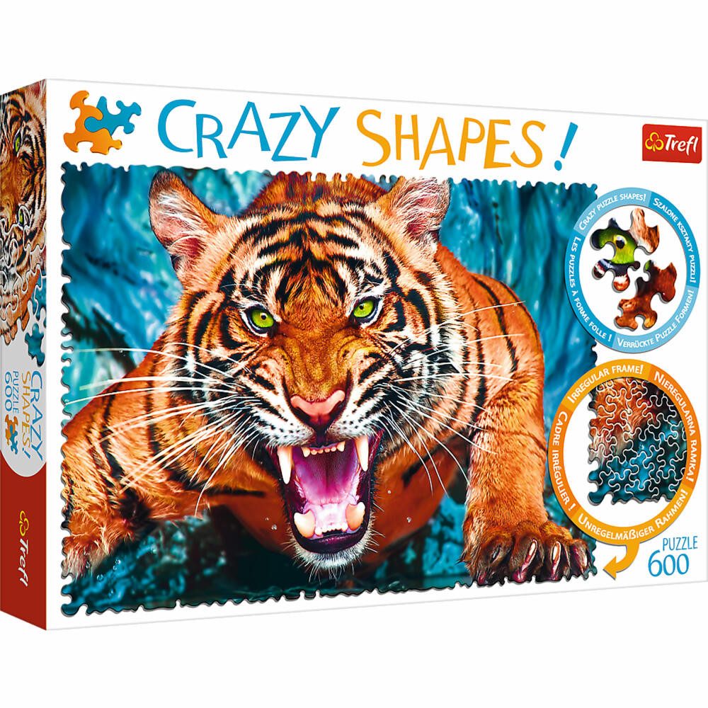 Trefl Puzzle Crazy Shapes Tiger, 600 Puzzleteile