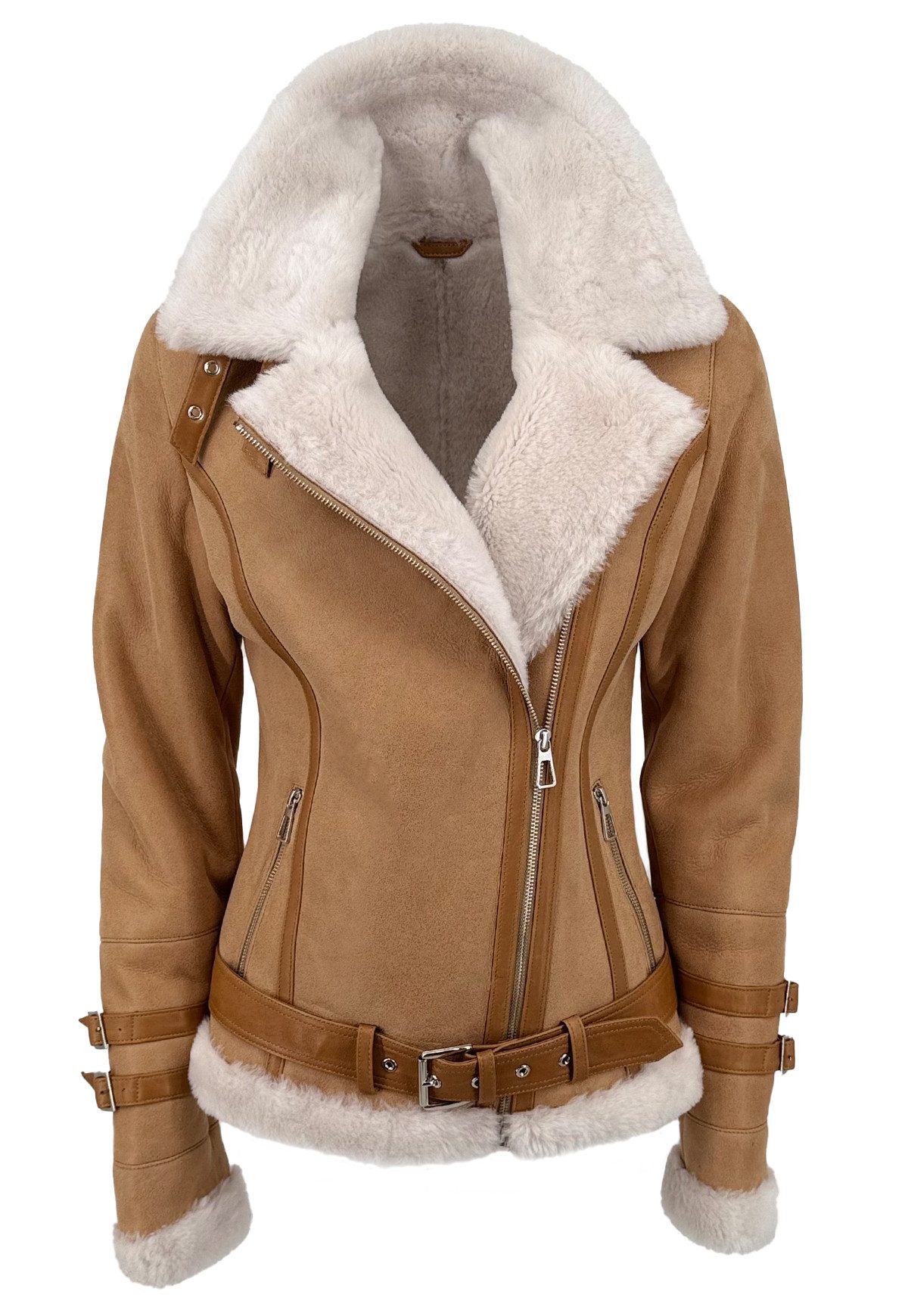 Hollert Winterjacke Lammfelljacke Melli Beese Beige günstig online kaufen