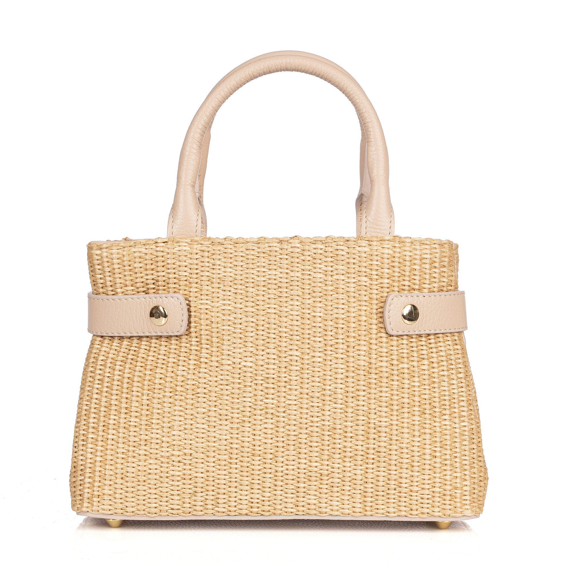 Der Trachtler Trachtentasche Damen Raffia-Tasche mit Lederdetails, - Made in Italy