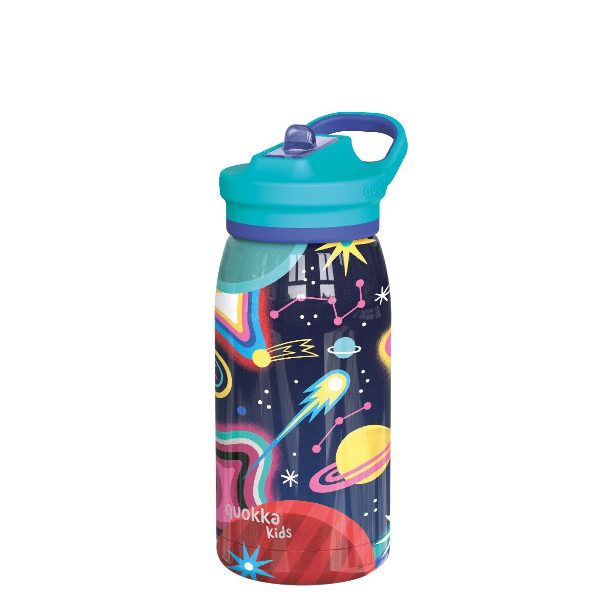 Quokkabottle Trinkflasche Quokka Pop SPACE 445 ml mit Trinkhalm & Tragekupplung