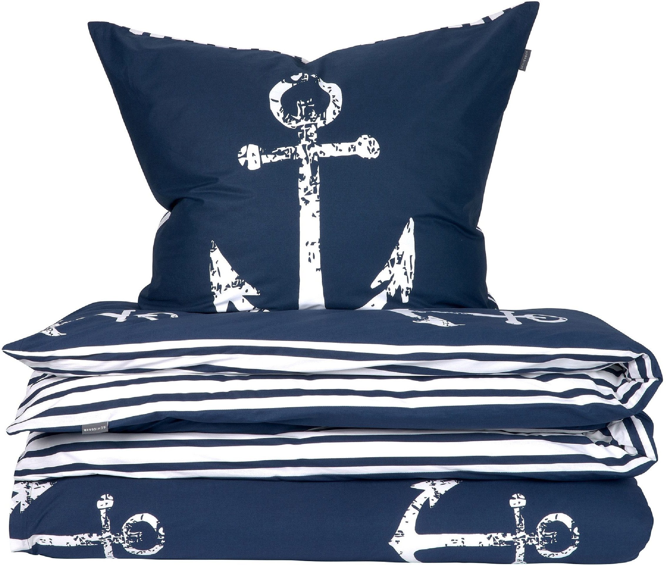 Schiesser Bettwäsche Marina, maritime Momente in frischer Farbkombination, Renforcé, 2 teilig, OEKO-TEX® MADE IN GREEN