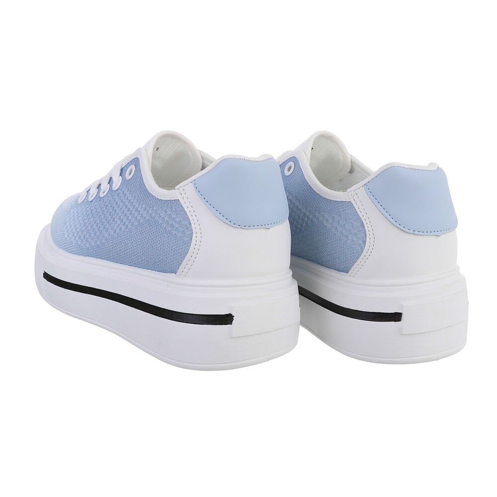 Low-Top Damen Sneaker Low Sneakers Weiß Ital-Design Freizeit in Flach