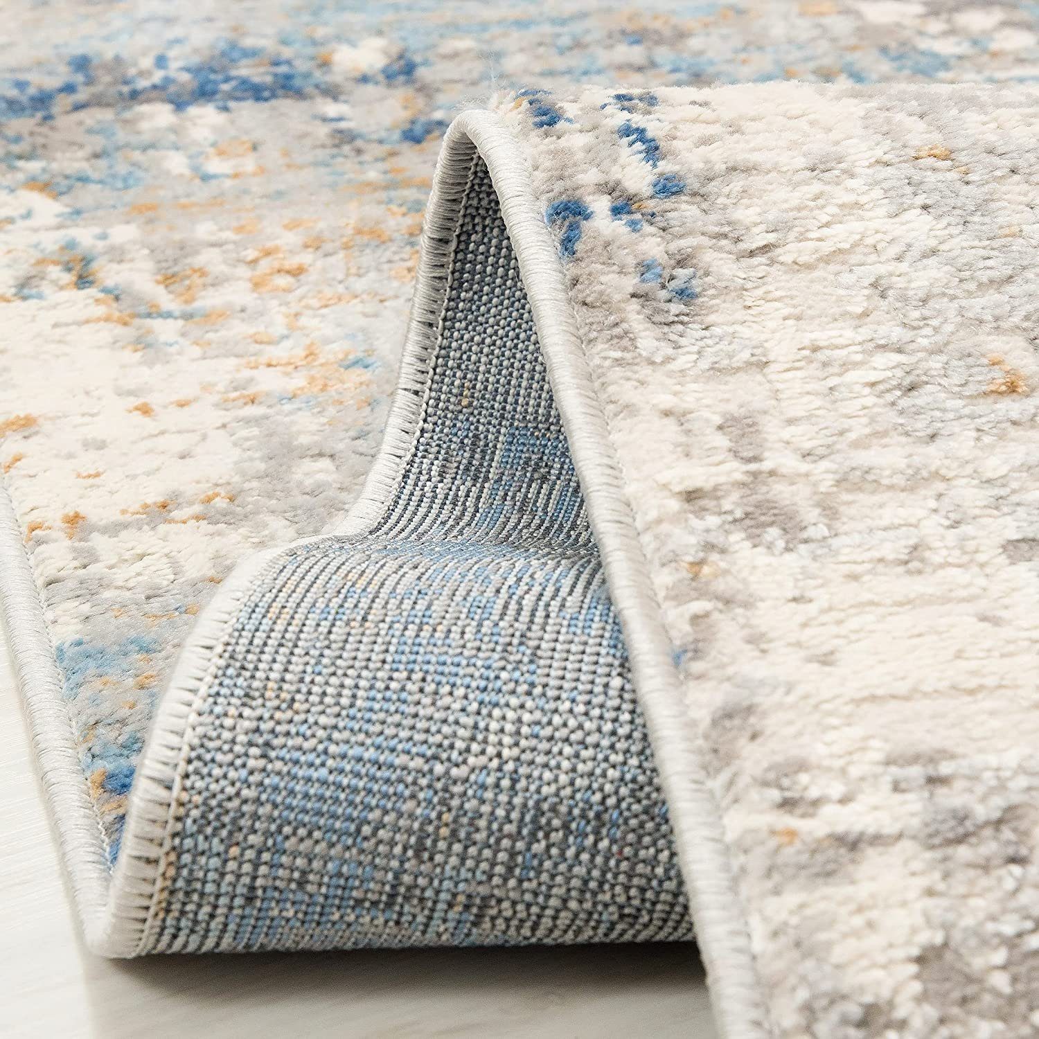 Teppich DY-PORTLAND-ABSTRACT, Mazovia, 80x150, Abstraktes, Gemustert Vintage, Kurzflor, Grau-Blau