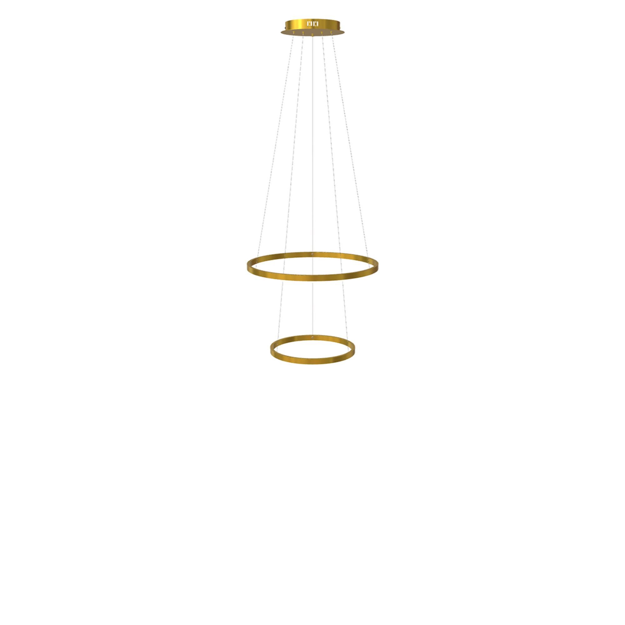 s.luce Pendelleuchte LED 2er-Ring Hängeleuchten Kombination Zentrisch Gold, Warmweiß