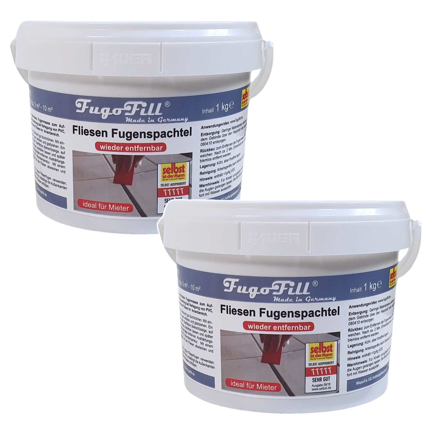 FugoFill Fugenmörtel, 1 kg, Entfernbare Fugenmasse für Fliesen 1kg